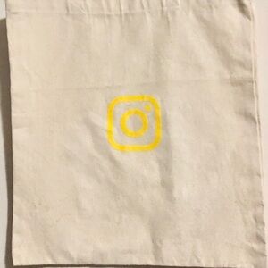 Instagram Canvas Tote Bag Featuring Yellow Instagram Logo Graphic